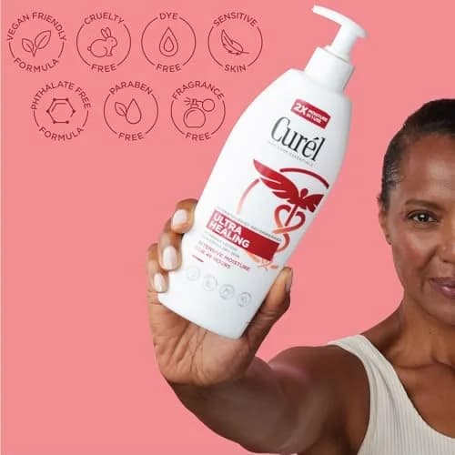 Curel Ultra Healing Body Lotion, Fragrance-Free Moisturizer 591ml (20 fl Oz) | Advanced Ceramide Complex for Dry, Sensitive Skin thumbnail 3