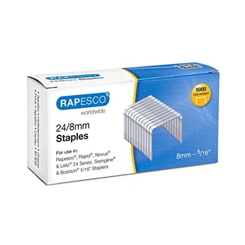 Rapesco Staples, 24/8 mm | High-Quality Galvanized Steel Staples for Office Use thumbnail 1