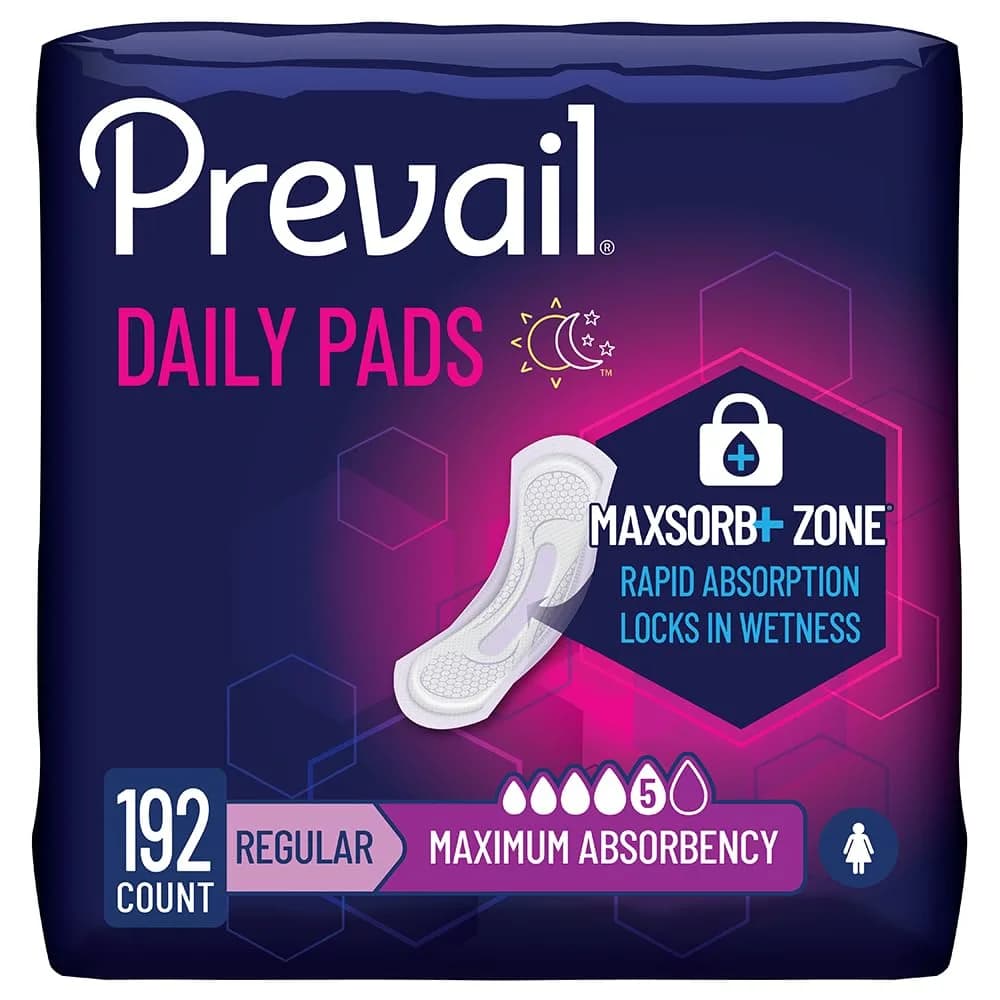Prevail Daily Pads Maximum Absorbency 11 in (27.94 cm) | Reliable Bladder Leak Protection for Women - main product image