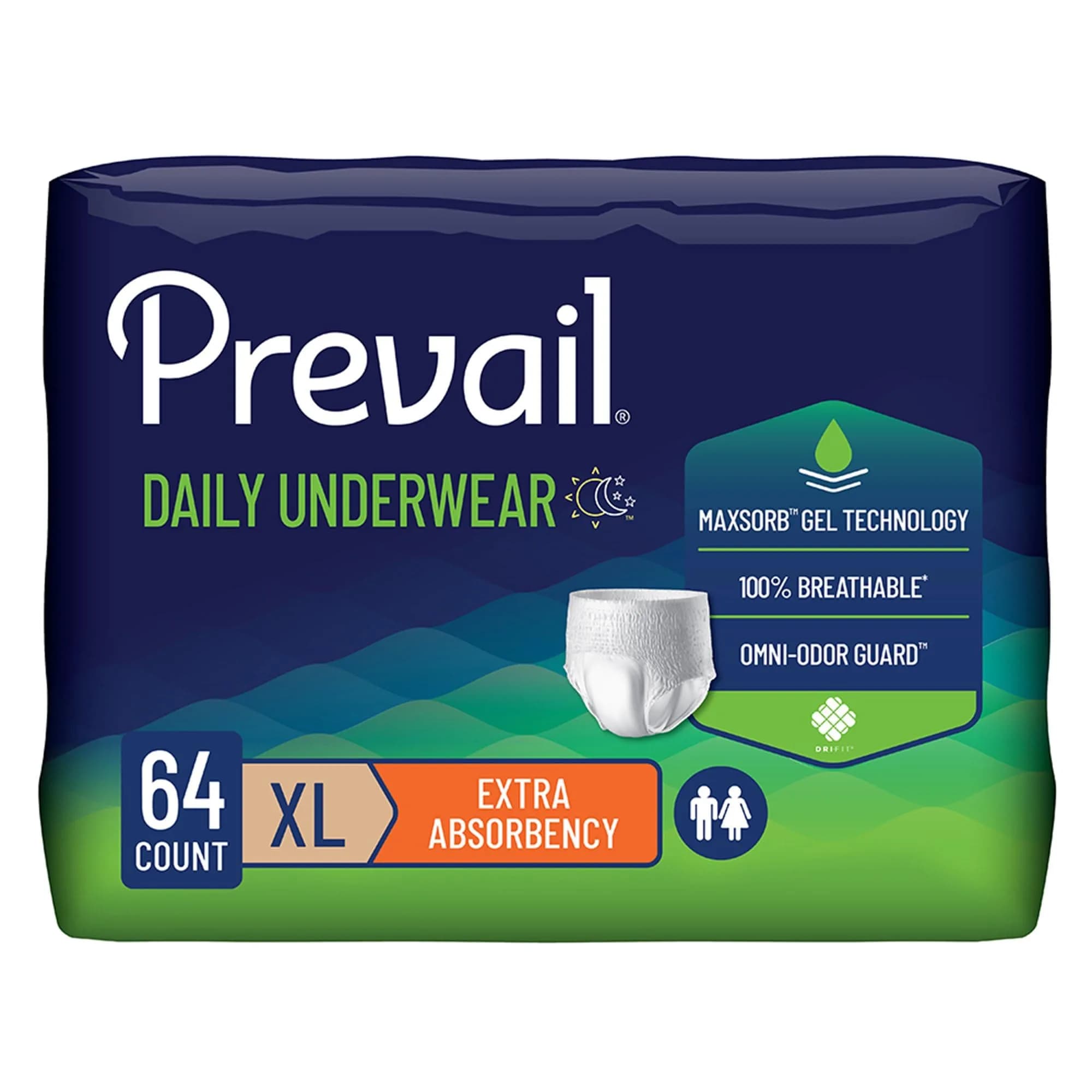 Prevail Unisex Adult Protective Underwear X-Large | Maximum Absorbency Disposable Diapers for Men & Women (56 Count) - main product image