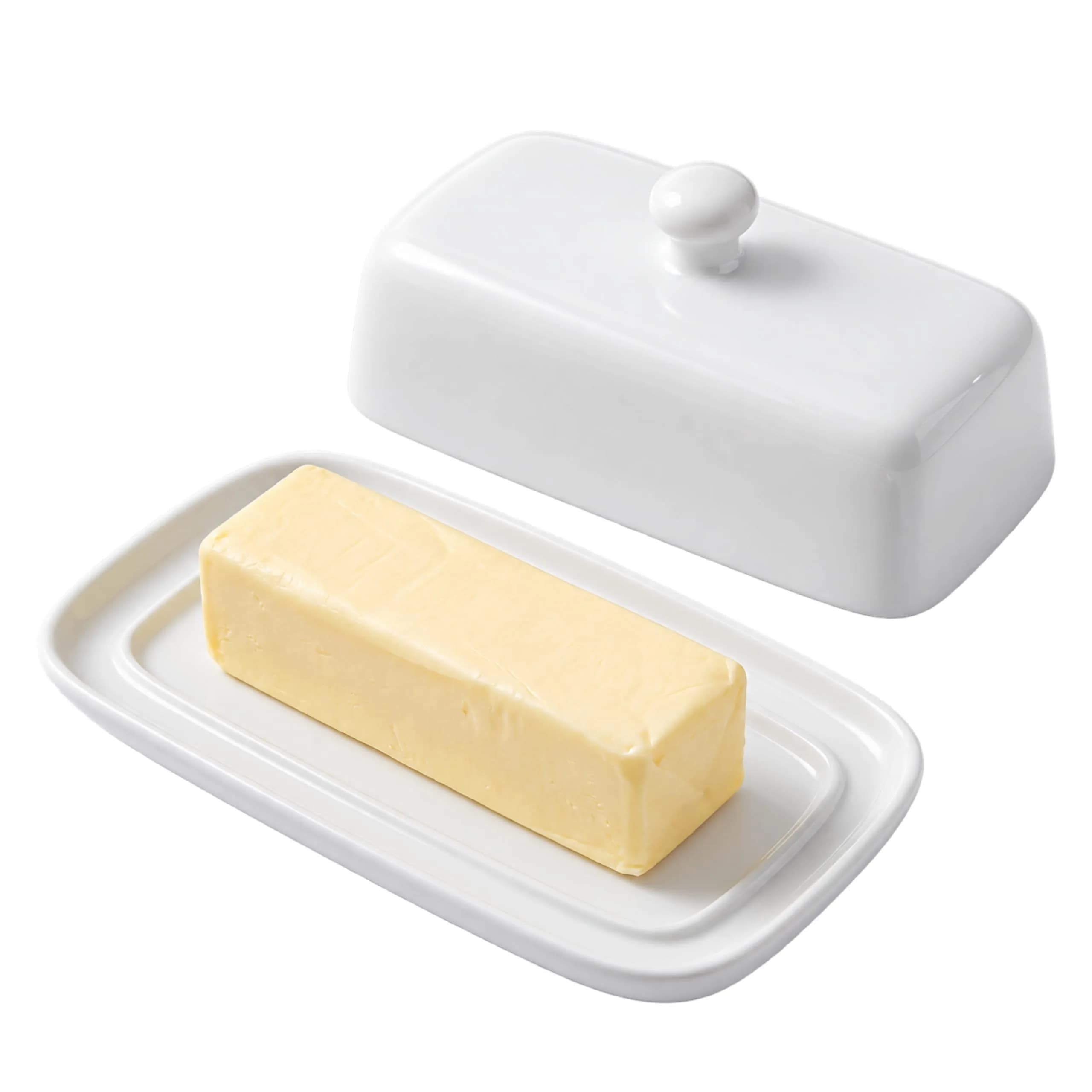 HIC Kitchen Butter Dish with Lid, Fine Porcelain | Elegant Serveware for All Butter Types in India