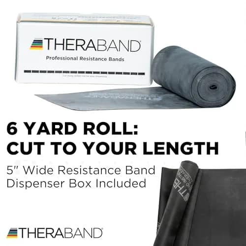 THERABAND Resistance Band Black, Special Heavy, 6-Yard Roll | Latex Exercise & Rehab Band thumbnail 2