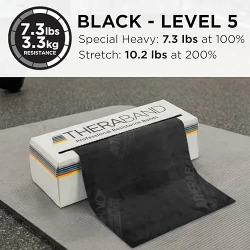 THERABAND Resistance Band Black, Special Heavy, 6-Yard Roll | Latex Exercise & Rehab Band thumbnail 3