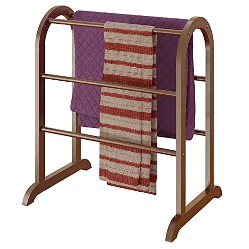 Winsome Eleanor Quilt Rack with 6 Rungs, Antique Walnut 76.2 cm (30 in) H | Freestanding Blanket Organizer thumbnail 4