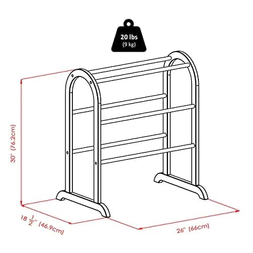 Winsome Eleanor Quilt Rack with 6 Rungs, Antique Walnut 76.2 cm (30 in) H | Freestanding Blanket Organizer thumbnail 7