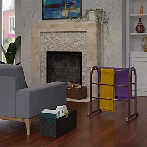 Winsome Eleanor Quilt Rack with 6 Rungs, Antique Walnut 76.2 cm (30 in) H | Freestanding Blanket Organizer thumbnail 2