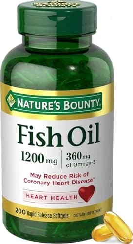 Nature's Bounty Fish Oil Omega 3 Supplements 1200 Mg, 200 Softgels for Heart Health Support thumbnail 1