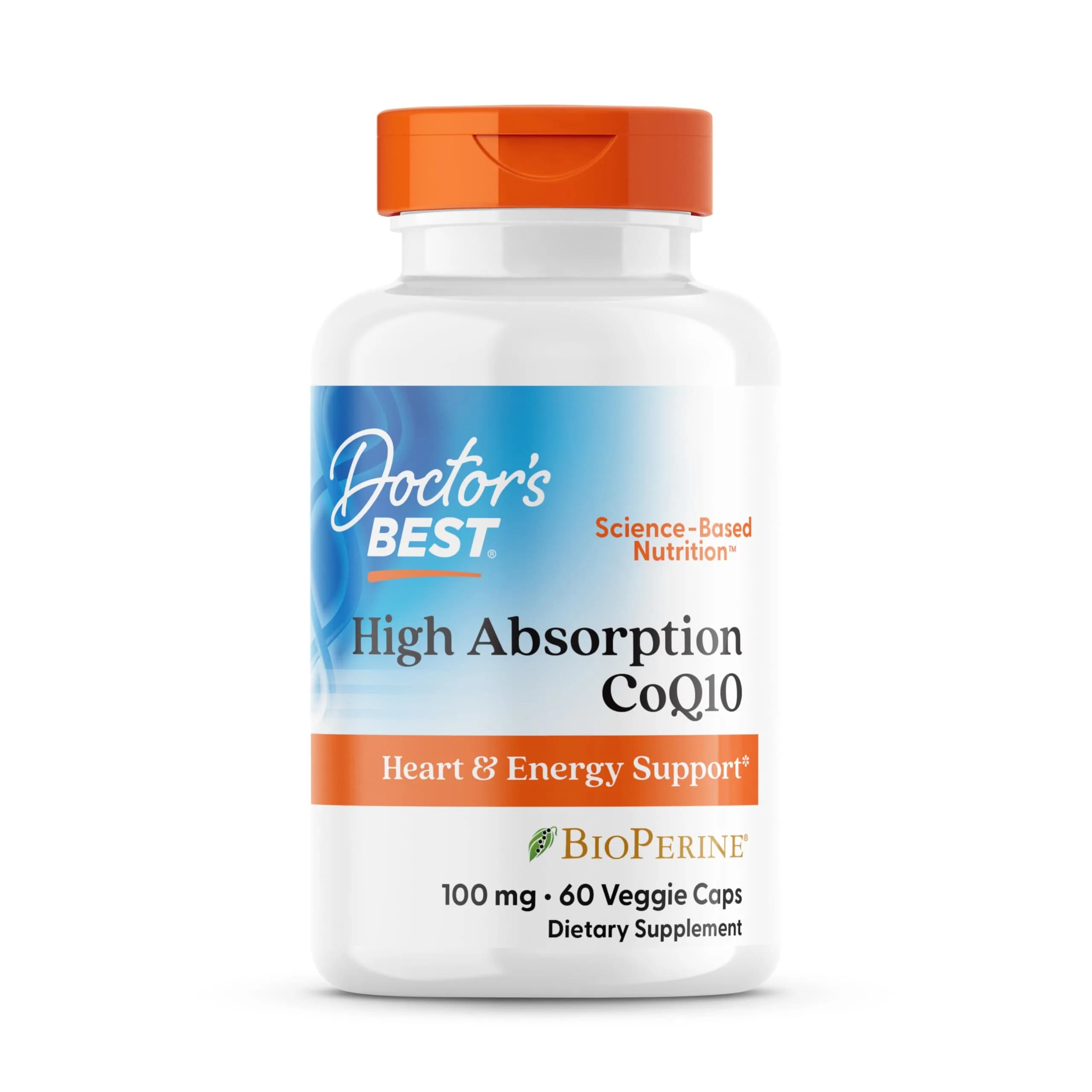 Doctor's Best High Absorption CoQ10 with BioPerine 100 mg 60 Veggie Caps | Cellular Energy & Heart Health Support