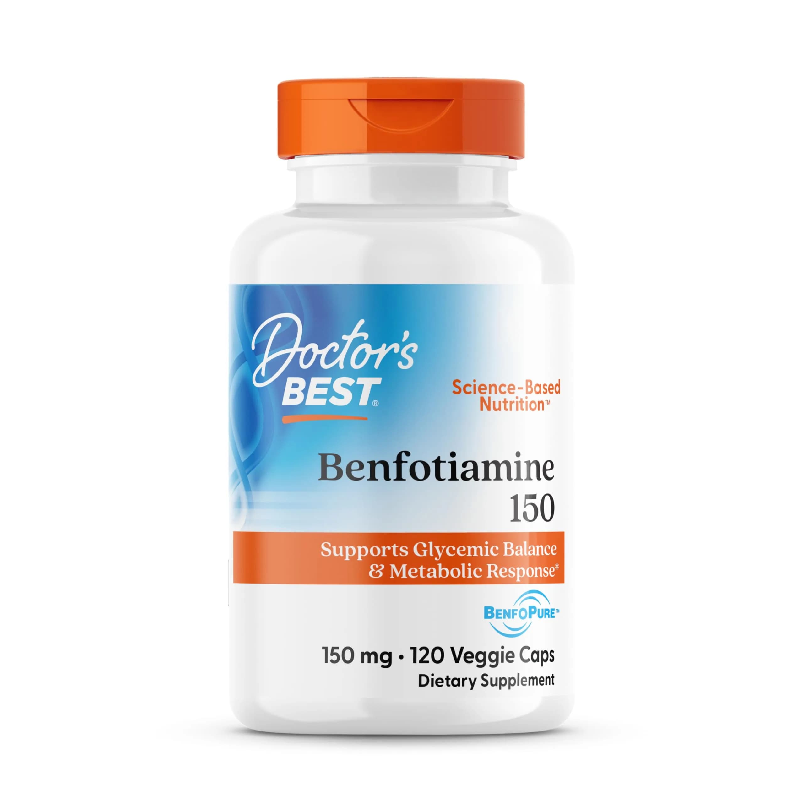 Doctor's Best Benfotiamine 150mg Supplement | Non GMO, Vegan, 120 Veggie Caps