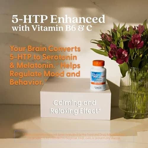 Doctor's BEST 5-HTP Enhanced with Vitamins B6 & C, Non-GMO, 120 Veg Caps | Supports Mood & Sleep thumbnail 4