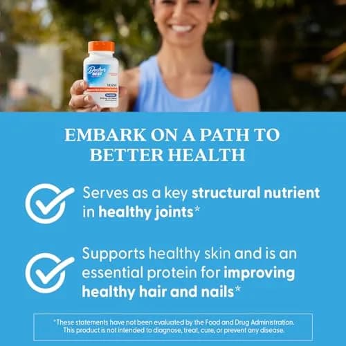 Doctor's Best MSM Tablets 1500mg | Supports Hair, Skin, Nails, Joint Health & Mobility (120 Count) thumbnail 5