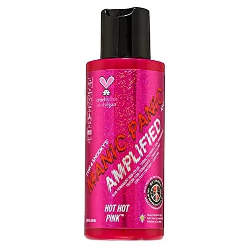 MANIC PANIC Hot Hot Pink Amplified Semi-Permanent Hair Dye 118ml (4 Fl Oz) | Glows Under Blacklight thumbnail 1