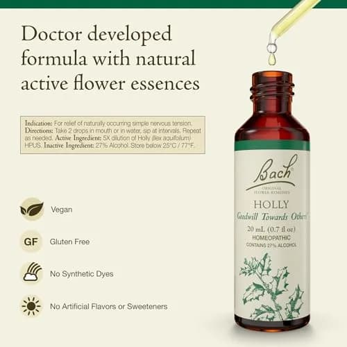 Bach Flower Remedies Holly 20ml | Emotional Balance & Goodwill (120 chars) thumbnail 2