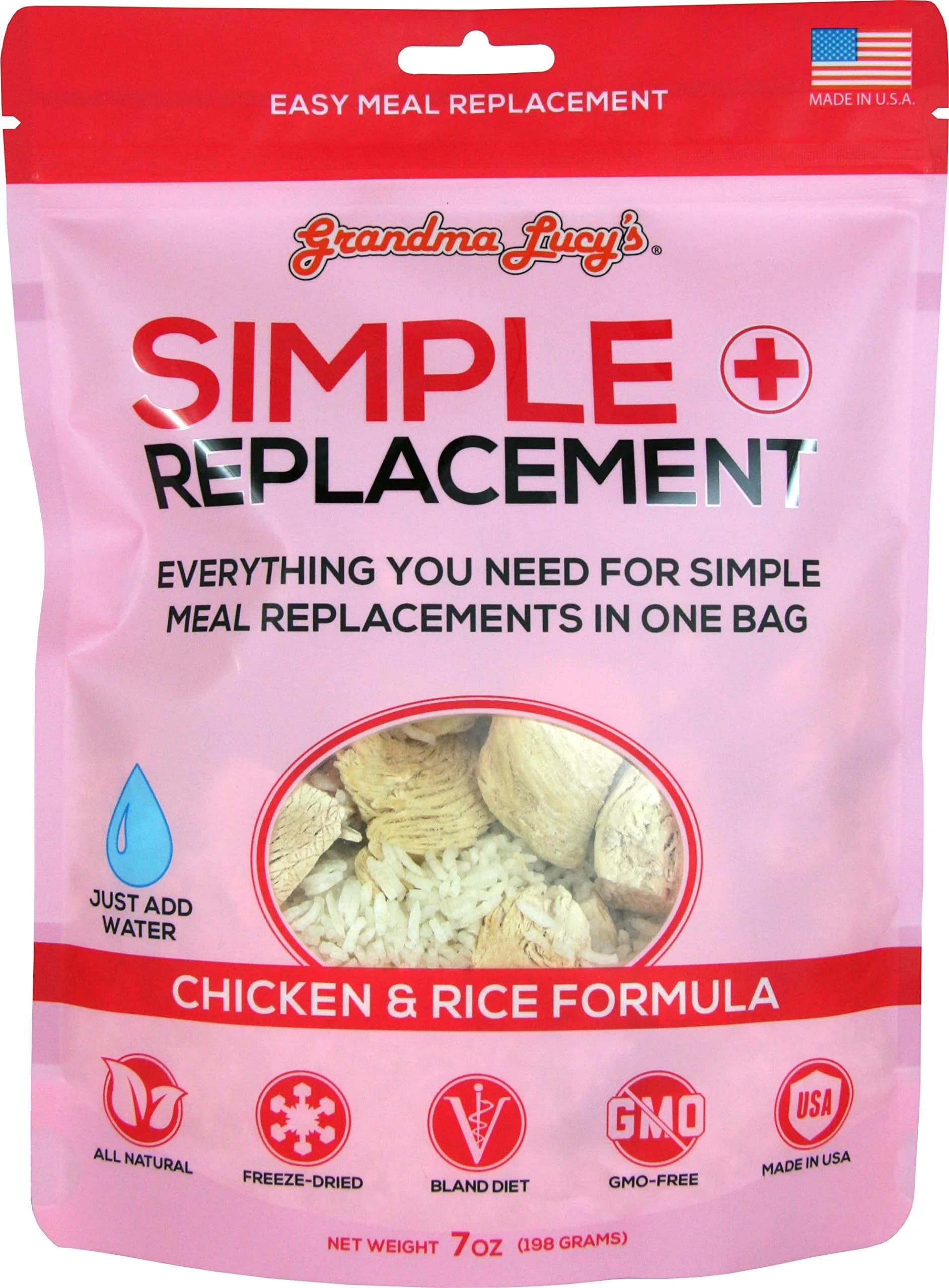 Grandma Lucy's Chicken & White Rice Freeze-Dried Dog Food 7Oz | Simple, Gmo-Free & Grain-Free