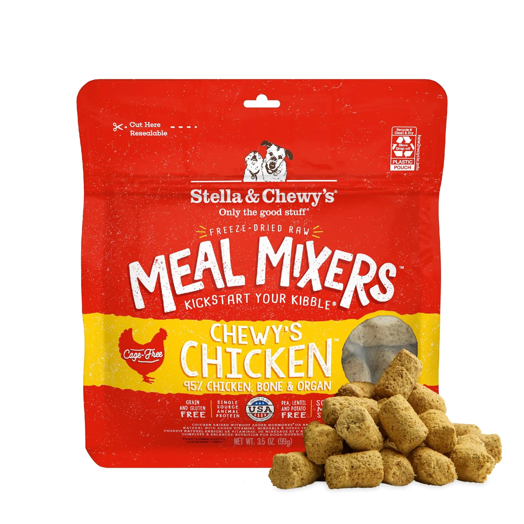 Stella & Chewy's Freeze-Dried Raw Chicken Meal Mixers Dog Food Topper 3.5oz (99g) | Picky Eater Approved