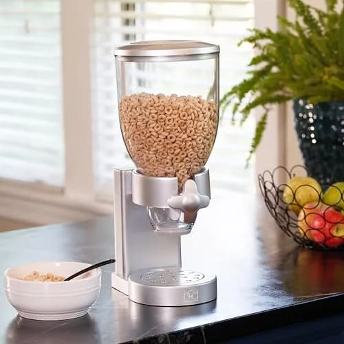 Honey-Can-Do Zevro Indispensable Single Dry Food Dispenser Silver 473ml (17.5 oz) | Portion Control for Cereal & Dry Foods thumbnail 2