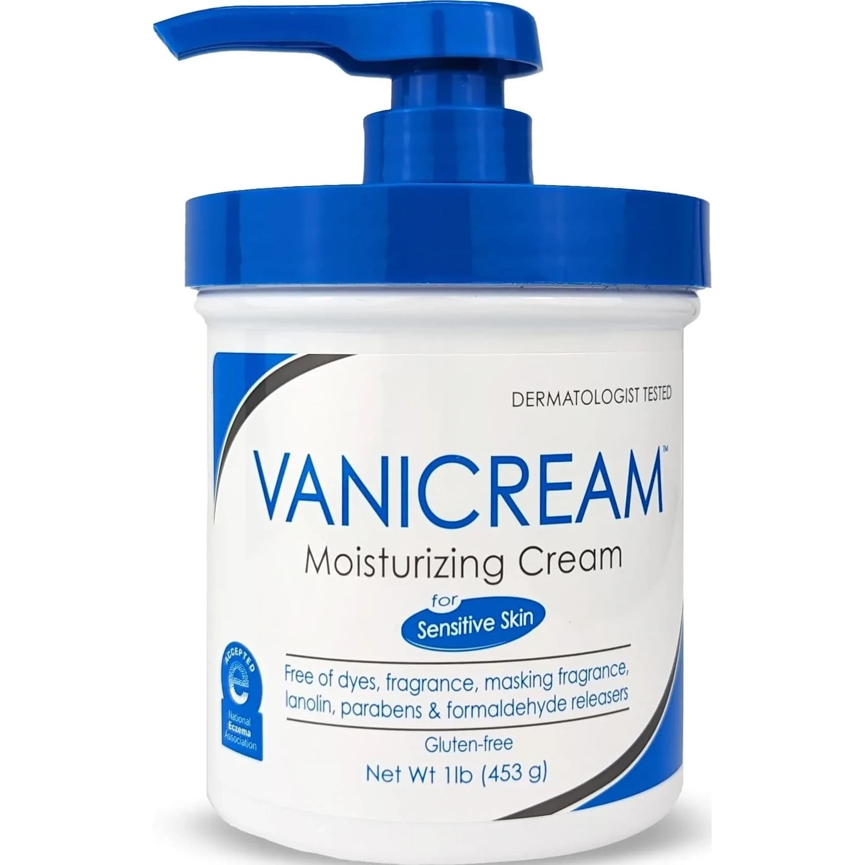 Vanicream Moisturizing Cream with Pump Dispenser 473ml (16 Oz) | Gentle Hydration for Sensitive Skin - main product image