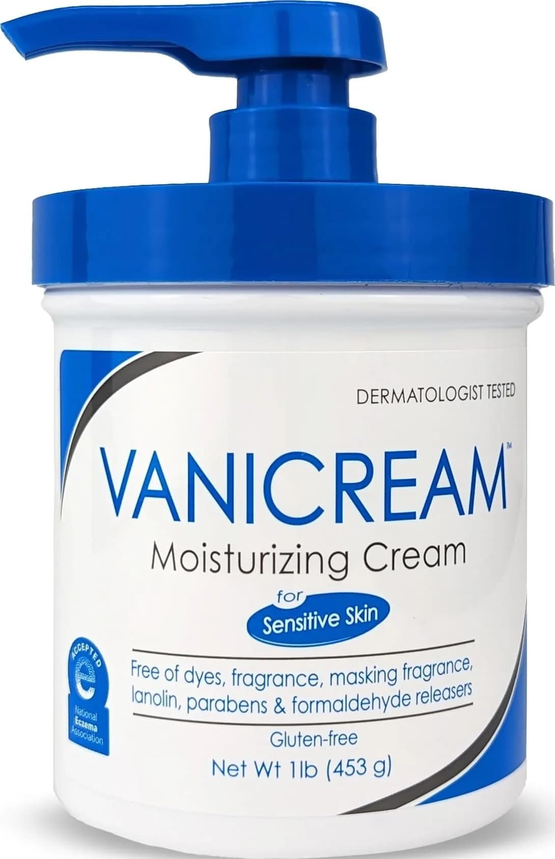 Vanicream Moisturizing Cream with Pump Dispenser 473ml (16 Oz) | Gentle Hydration for Sensitive Skin - main product image