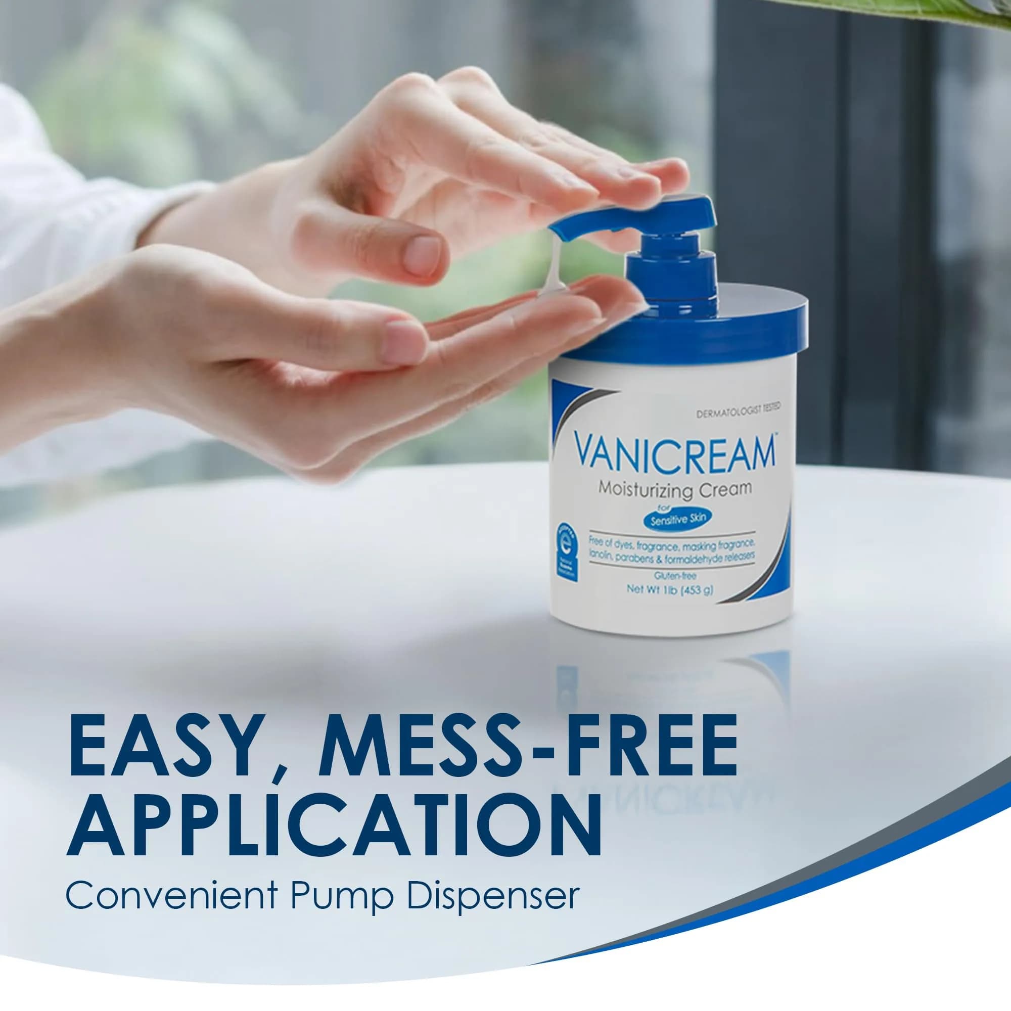 Vanicream Moisturizing Cream with Pump Dispenser 473ml (16 Oz) | Gentle Hydration for Sensitive Skin - view 9
