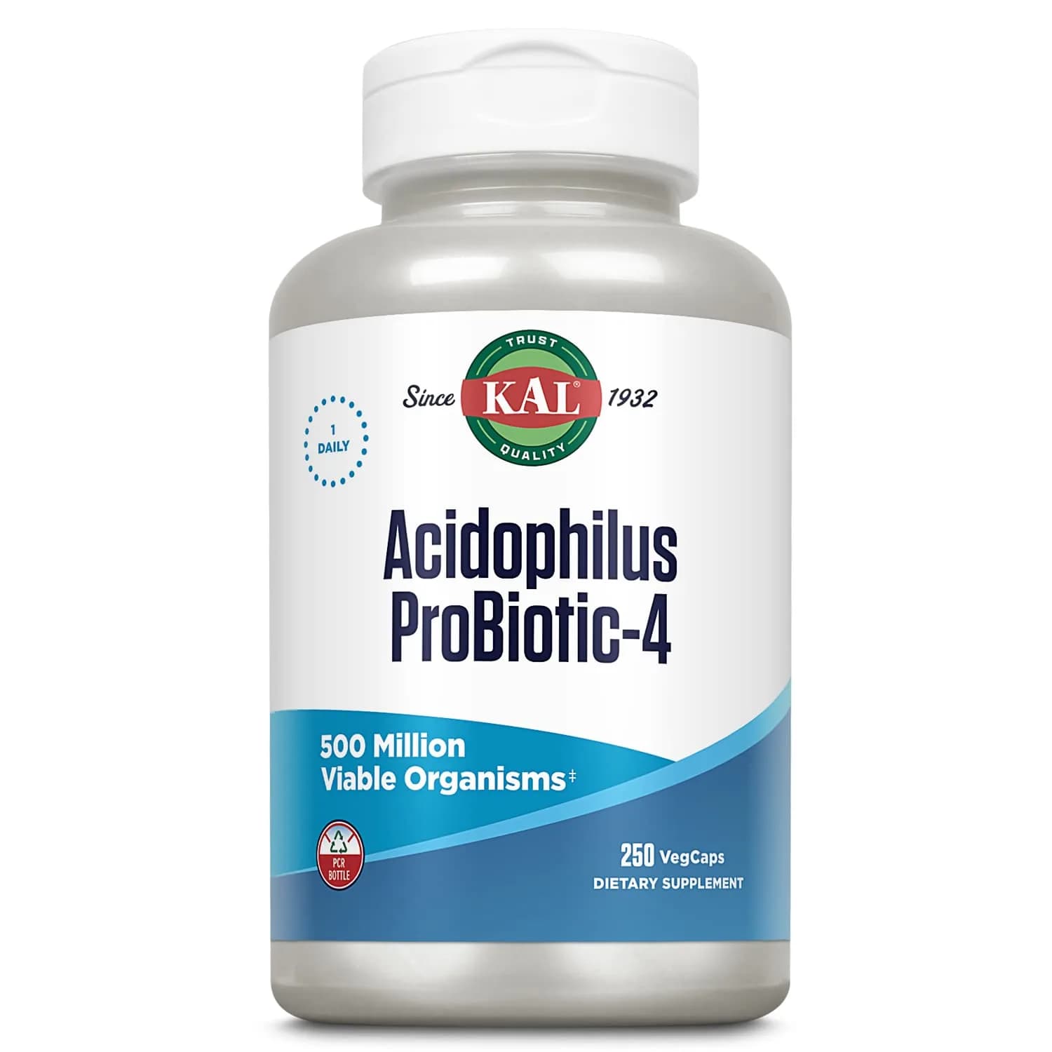 KAL Acidophilus ProBiotic-4 250 VegCaps | Digestive & Gut Health Support — No Color