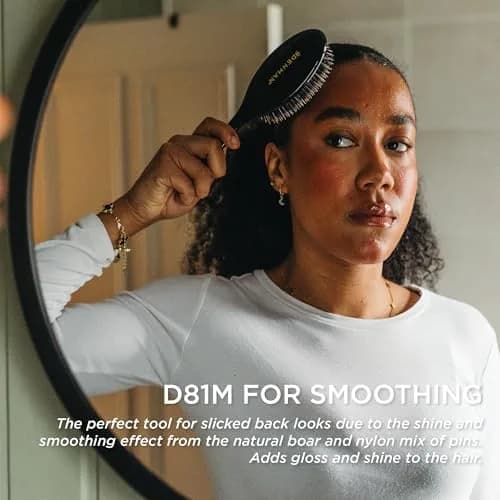 Denman Boar Bristle Hair Brush D81M – Smoothing & Shine Enhancing for Slick Back Styles, Curl Defining & Detangling thumbnail 3
