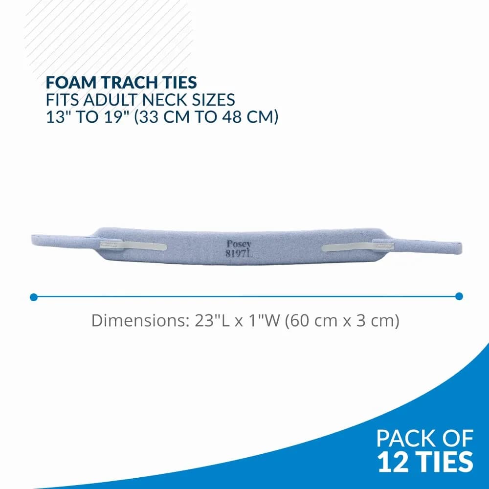 TIDI Posey Foam Trach Tie Large 60 cm (23") | Secures Tracheostomy Tube Comfortably - view 2
