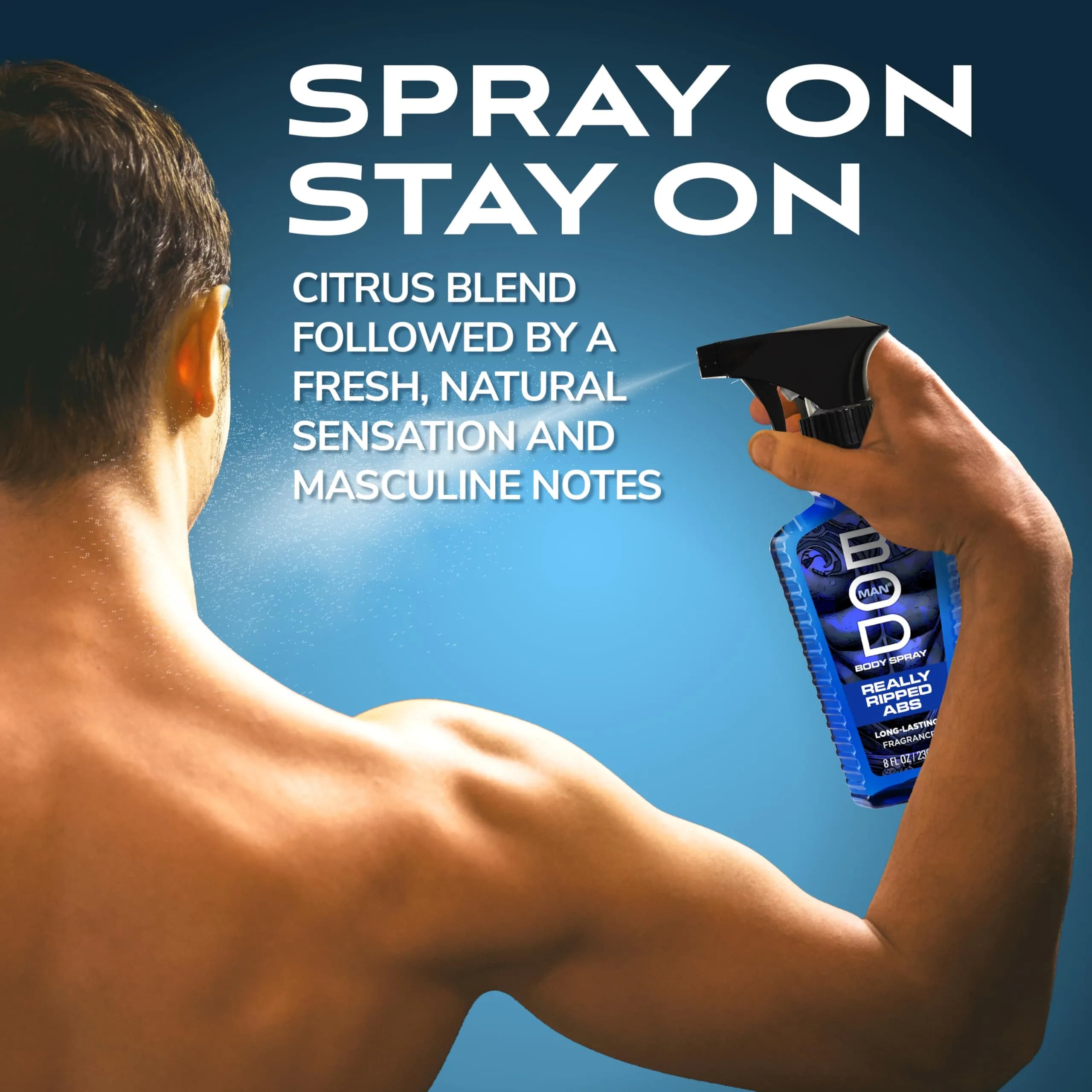 BOD man Really Ripped Abs Fragrance Body Spray 236ml (8 fl oz) | Long-Lasting Musk & Woody Scents - view 6