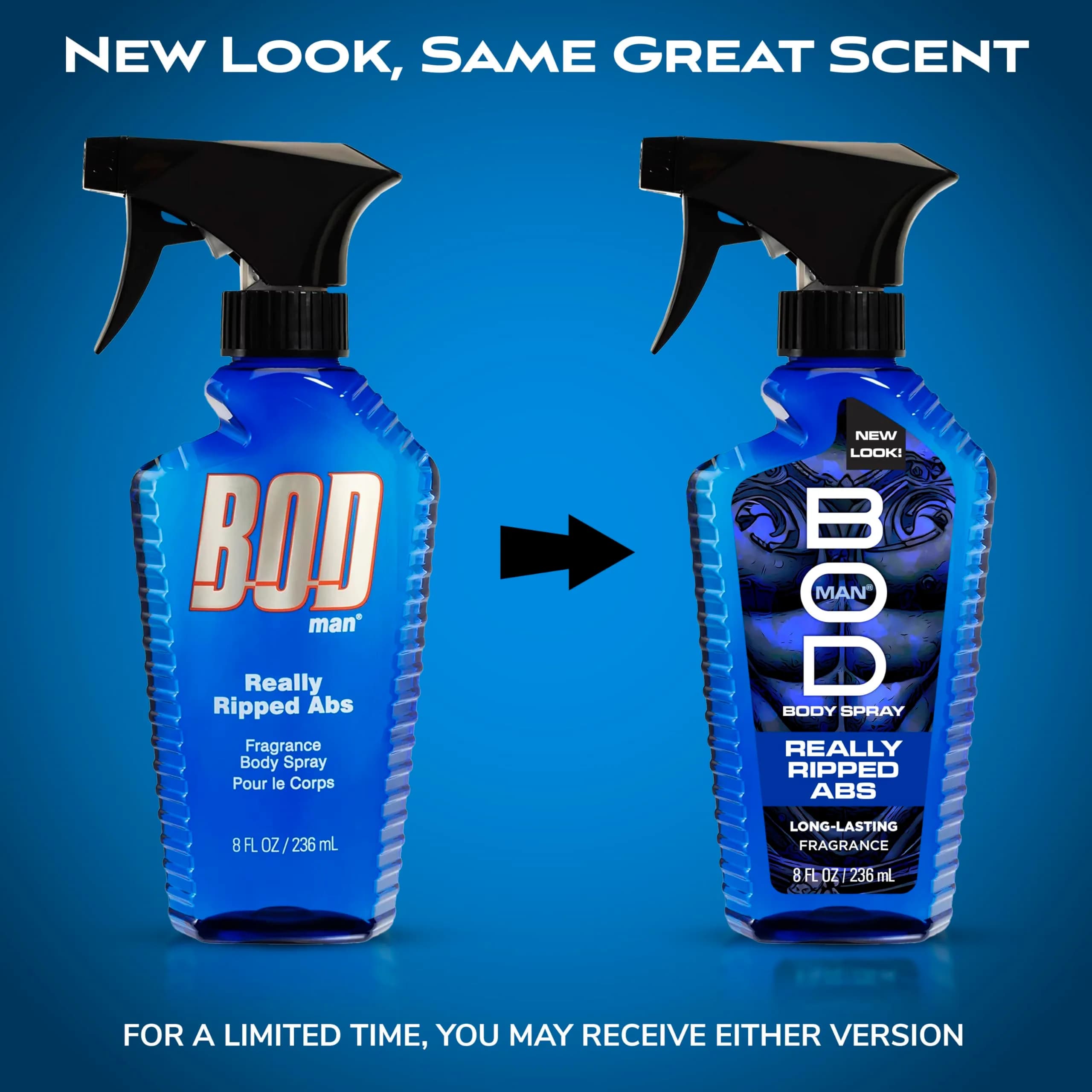 BOD man Really Ripped Abs Fragrance Body Spray 236ml (8 fl oz) | Long-Lasting Musk & Woody Scents - view 2