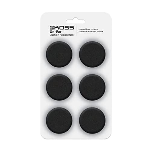 Koss Portable Replacement Foam Ear Cushions for Headphones (6 Pairs, Black) thumbnail 1