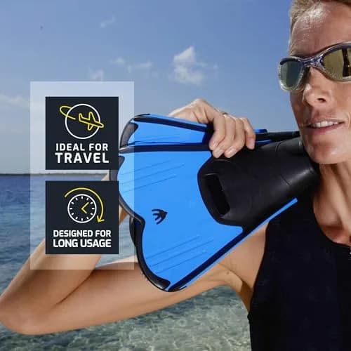 Cressi Light Swim Fins, Blue, EU 41/42 | Agile Short Blade for Pool & Snorkeling thumbnail 6