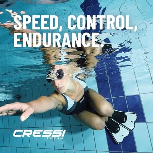 Cressi Light Short Full Foot Pocket Fins, Blue, 31/32 | Agile swim training fins for pool & snorkeling thumbnail 7