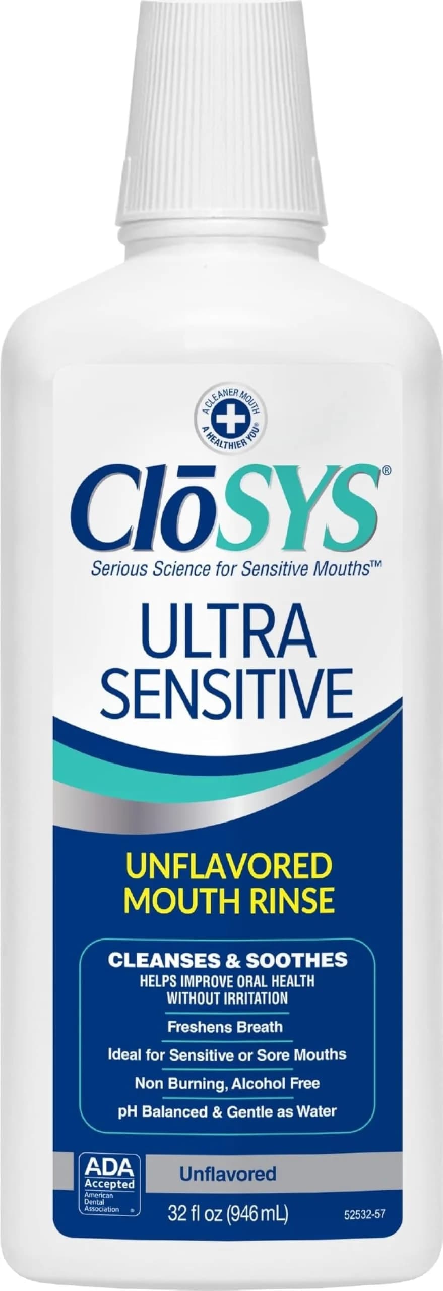 CloSYS Ultra Sensitive Alcohol-Free Mouthwash - 32 Fl Oz Single Bottle - main product image