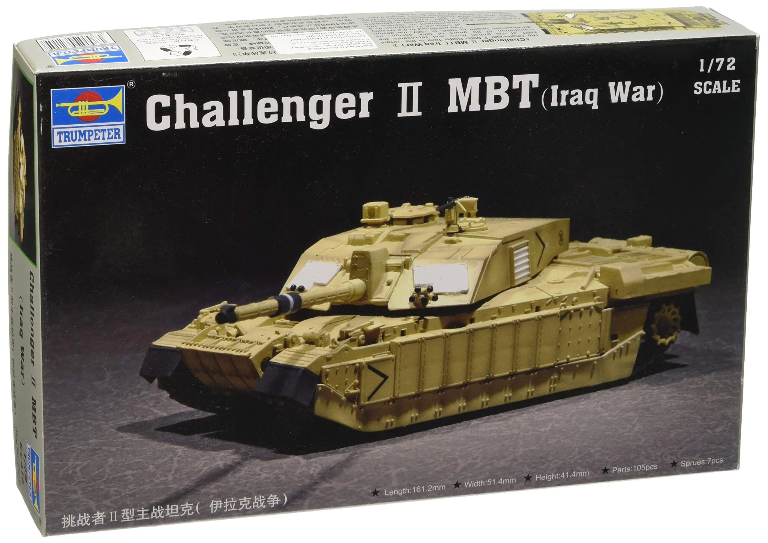 FALLER Trumpeter 1/72 British Challenger II Iraq Main Battle Tank | Art Craft Kit for Military Model Building