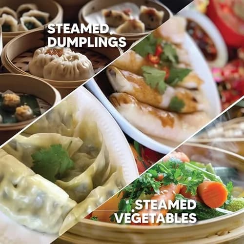 Helen's Asian Kitchen 10-Inch Natural Bamboo Food Steamer Basket with Lid | Traditional 2-Tier Steamer for Dumplings, Dim Sum, Veggies, Fish, Meat thumbnail 5