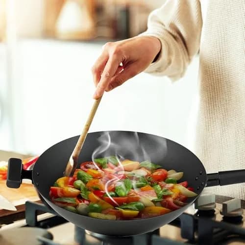 Helen's Asian Kitchen Premium Excalibur Non-Stick Wok, 14-Inch Flat Bottom | Traditional Asian Cooking Performance thumbnail 6