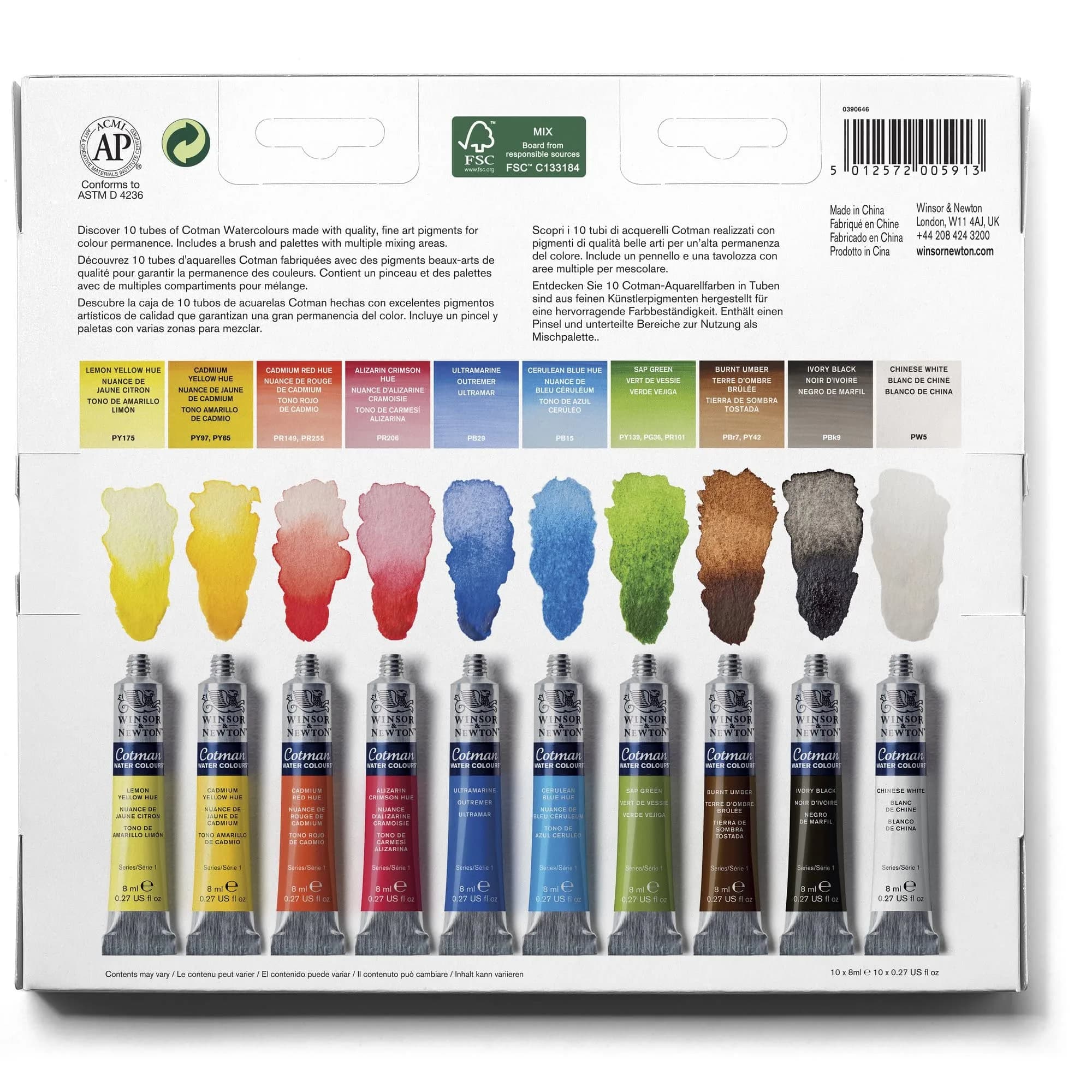 Winsor & Newton Cotman 12 Half Pan Watercolor Paint Set - 0.27 Fl Oz Travel Tin - view 4