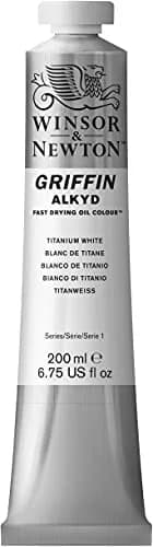 Winsor & Newton Griffin Alkyd Fast Drying Oil Paint, 200ml, Titanium White | Quick Dry Oil Color for Artists thumbnail 1