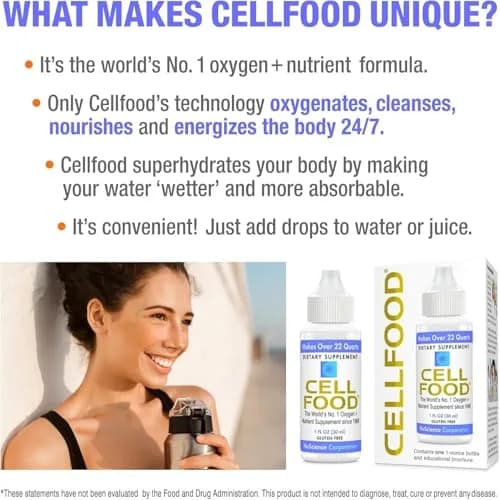 Cellfood Oxygen Boost Liquid Nutritional Supplement Gluten Free 150ml (5 Fl Oz) | World's #1 Selling Oxygen + Nutrient Supplement thumbnail 3