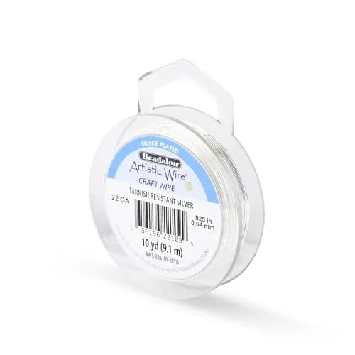 Artistic Wire 22 Gauge Silver Plated Copper Craft Wire 9.1m (10 yd) | Tarnish Resistant for Jewelry Making thumbnail 1