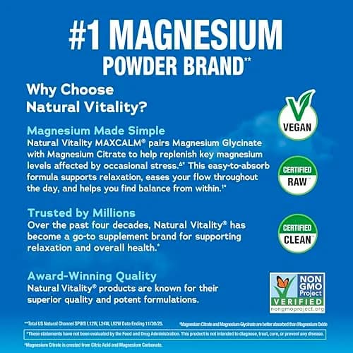 Natural Vitality Calm Magnesium Supplement Powder 16 oz (454 g) | Anti-Stress Drink Mix thumbnail 4