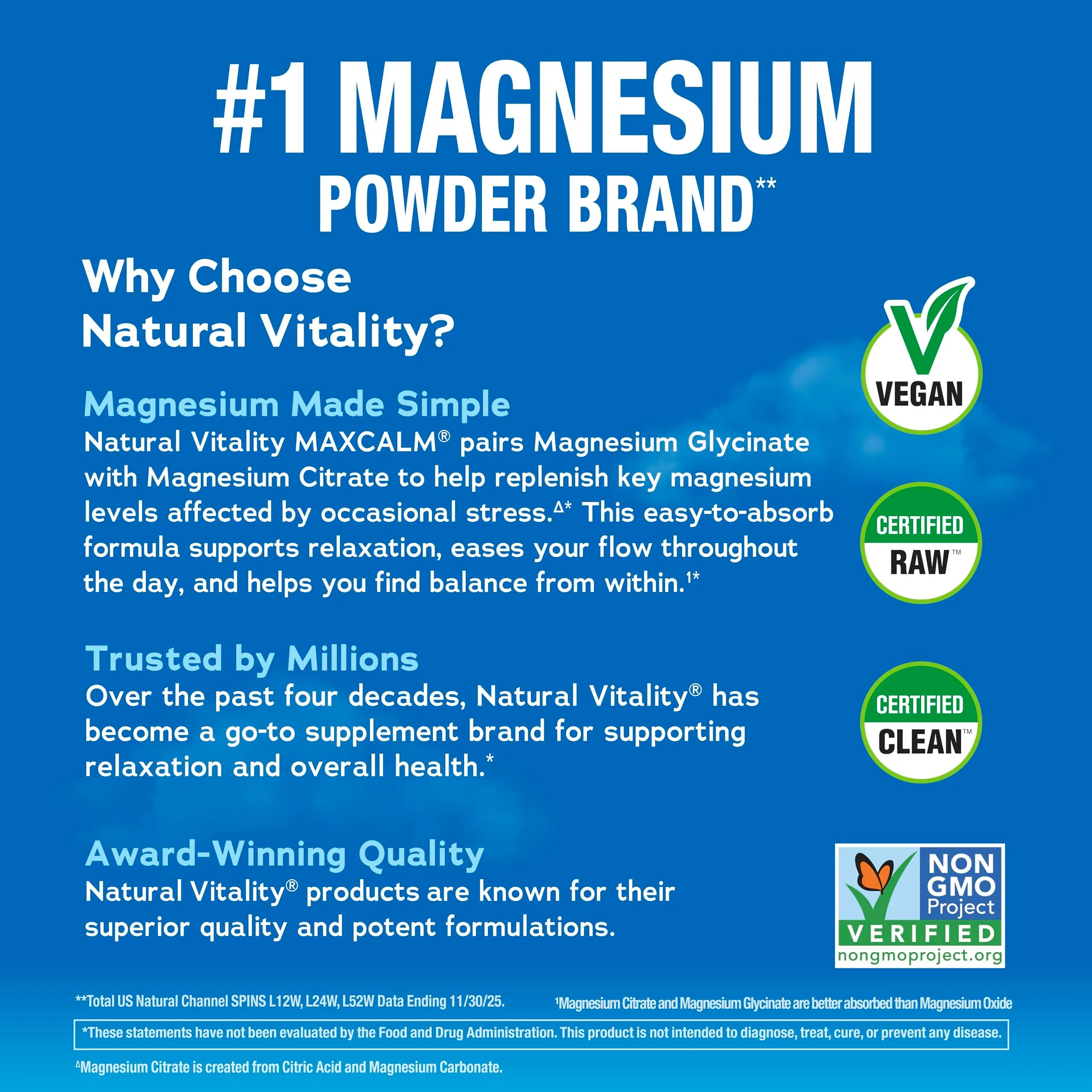 Natural Vitality Calm Magnesium Supplement Powder 16 oz (454 g) | Anti-Stress Drink Mix - view 4