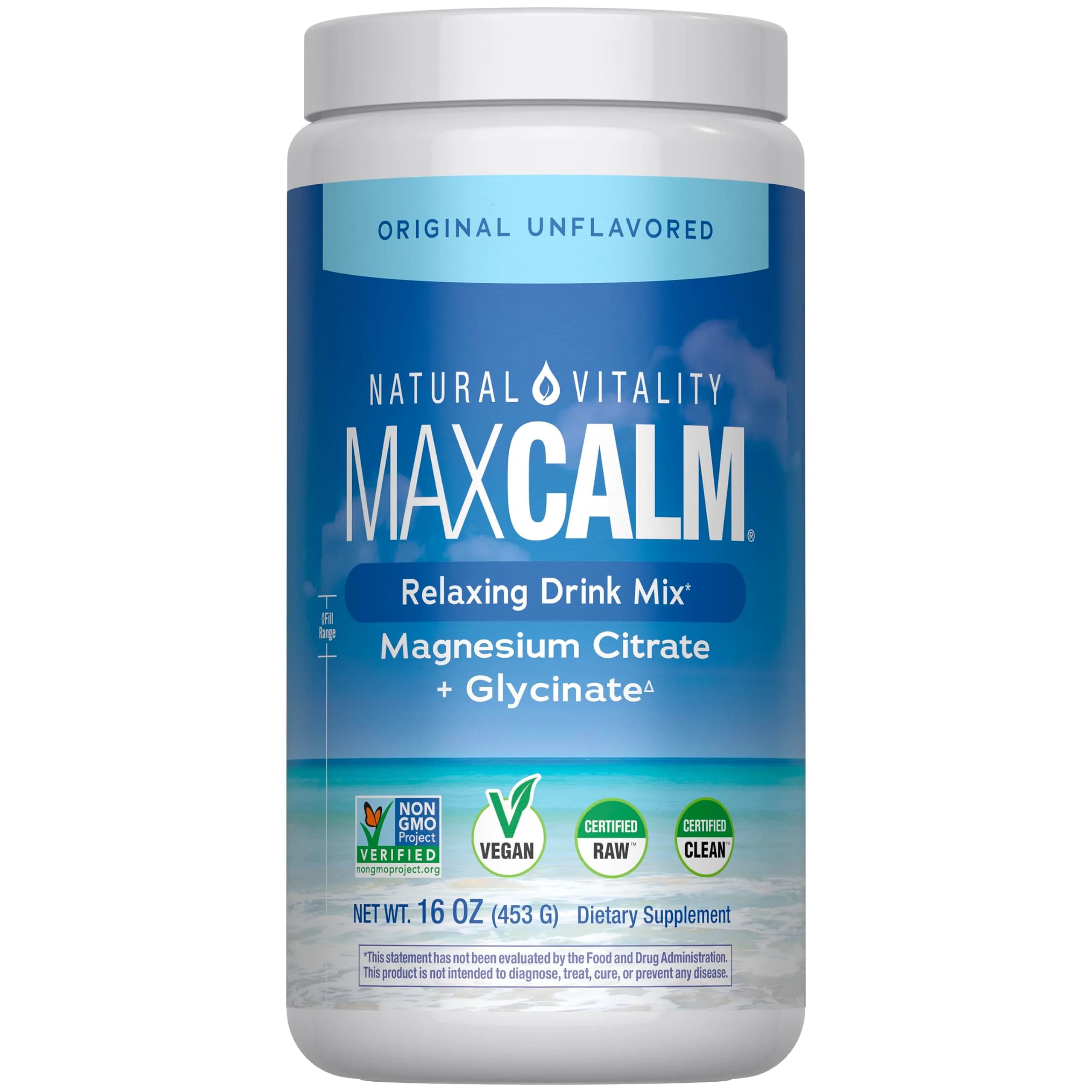 Natural Vitality Calm Magnesium Supplement Powder 16 oz (454 g) | Anti-Stress Drink Mix - main product image