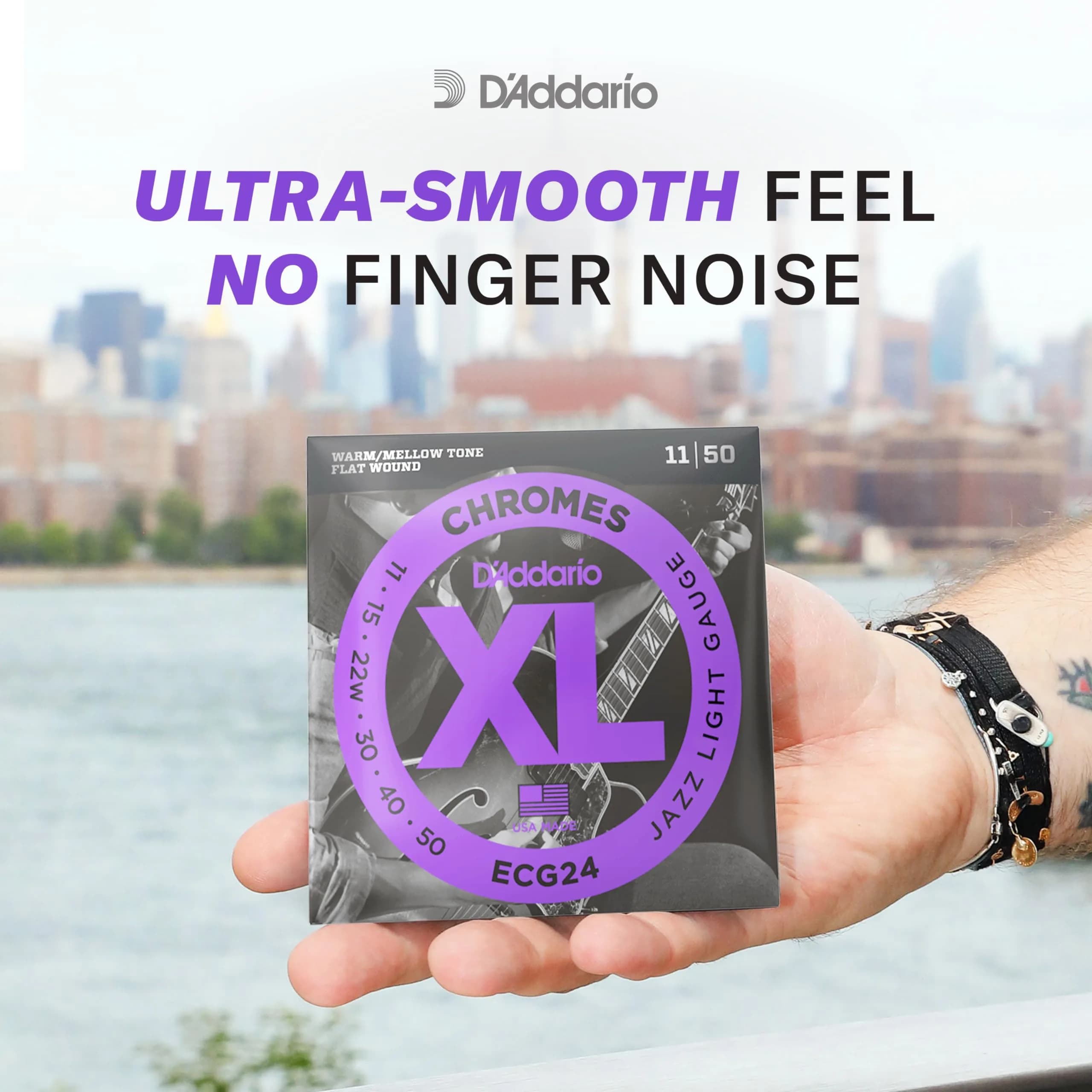 D'Addario XL Chromes Flatwound Bass Strings ECB81 Regular Light 45-100 | Smooth Mellow Tone - view 6