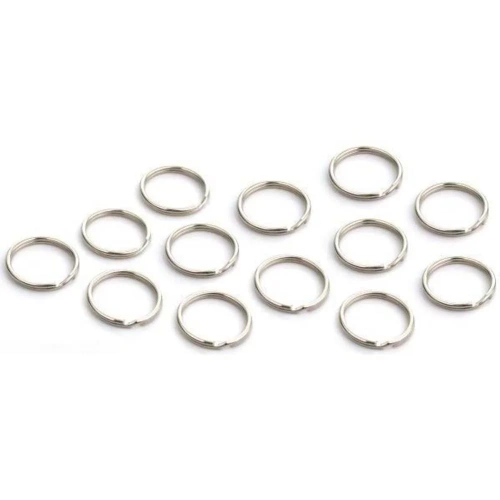 FindingKing Nickel Plated Split Rings 24mm (0.94 inches) | 12-Piece Set for Jewelry Making - main product image