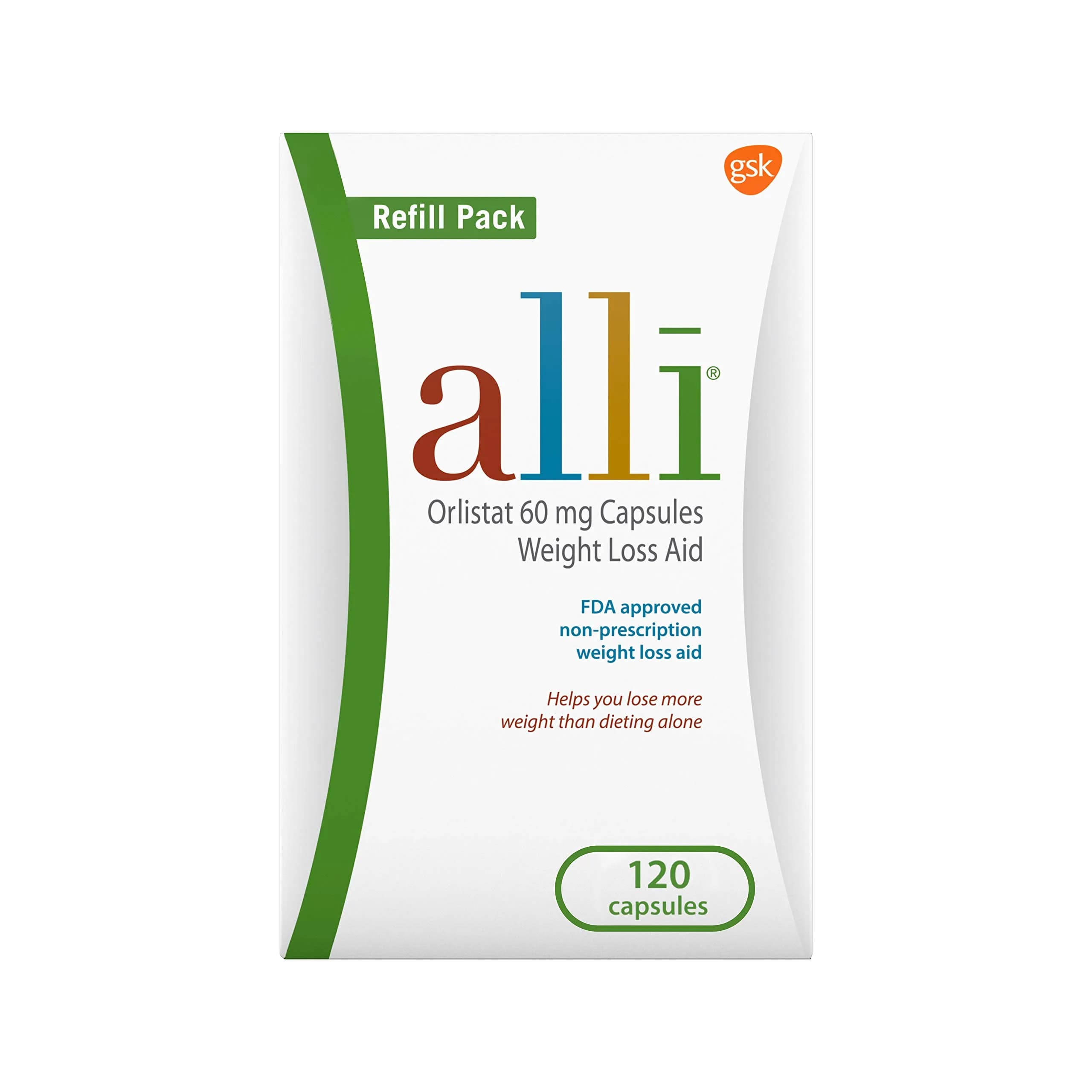 alli Weight Loss Diet Pills, Orlistat 60 mg Capsules | Non-Prescription Fat Blocker, 120 Count