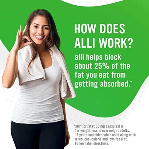 alli Weight Loss Diet Pills, Orlistat 60 mg Capsules | Non-Prescription Fat Blocker, 120 Count thumbnail 2