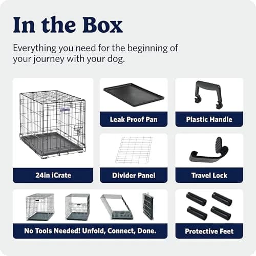 MidWest 24-Inch Single Door iCrate for Small Breeds 12-20 lbs | Secure & Foldable thumbnail 7