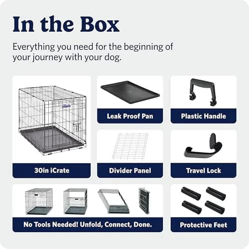 MidWest 30-Inch Single Door iCrate for Medium Breeds 21-40 lbs | Secure, Foldable & Durable thumbnail 7