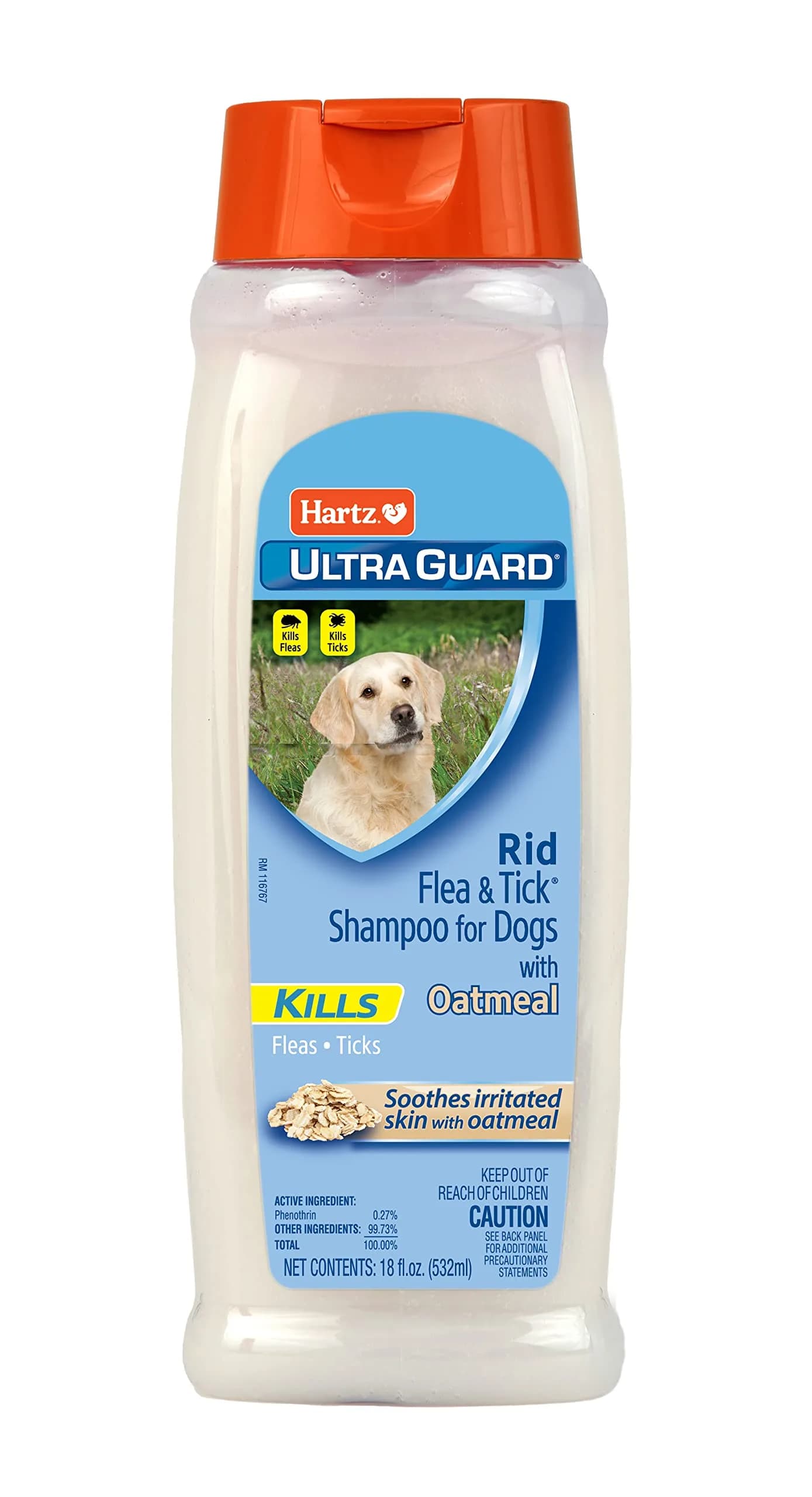 Hartz UltraGuard Rid Flea & Tick Oatmeal Dog Shampoo, 18 fl oz | Flea & tick relief with soothing oatmeal for dogs 6 months+