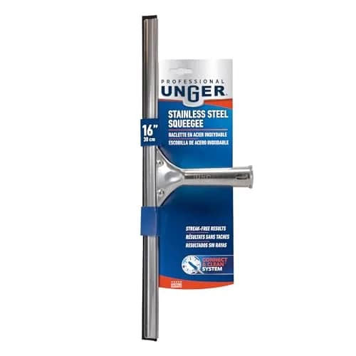 Unger Professional 16-inch Stainless Steel Window Squeegee with Rubber Blade | Streak-Free Cleaning for Homes and Offices thumbnail 7